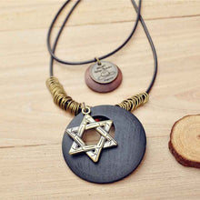 Load image into Gallery viewer, Old Style Hexagram Pendant Necklace  Coffee Green Black