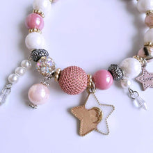 Load image into Gallery viewer, Pink beaded bracelets with star for girls