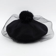 Load image into Gallery viewer, Wool black beret beanie hats