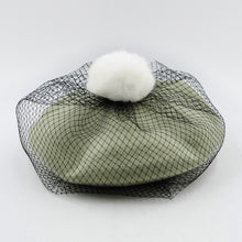 Load image into Gallery viewer, Elegant Wool Beret with Mesh Veil 7 Colors