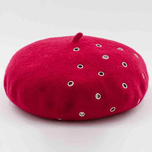 Red wool beret for women special gift
