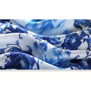 Natural Silk Blue Bandana For Women