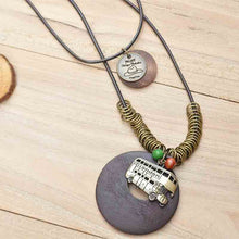 Load image into Gallery viewer, Retro Style Wood Pendant Necklace Green Black Brown for girls and boys