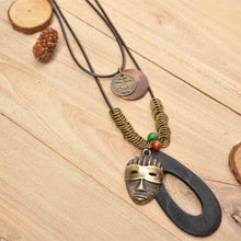 Load image into Gallery viewer, Retro Style Mask Pendant Necklace for girls and boys
