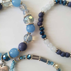 Blue Made With Love Beaded Bracelets