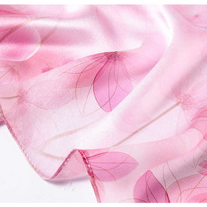 Elegant Natural Silk Bandana Women White/Pink