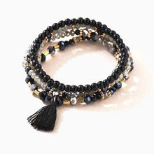 Load image into Gallery viewer, Black beaded bracelets gifts for boys and girls fashion jewelry