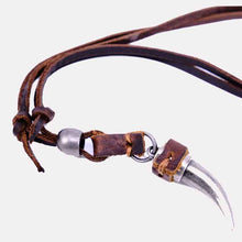 Load image into Gallery viewer, Real Leather Cord Retro Style Horn Pendant Handmade Necklace for men and women