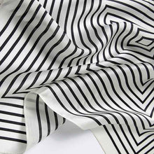 Load image into Gallery viewer, Fashionable Stripes Women Bandana Scarves Silk Headband Black/White