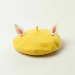 Handmade Parent-Child Wool Beret with Cute Ears