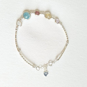 Lucky moon stone 925 sterling sliver bracelet for girls