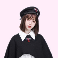 Fashionable Wool black beret hat for women and men