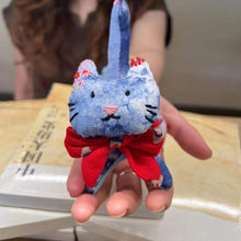 Load image into Gallery viewer, Blue Cat Traditional Handmade Embroidery Artwork Animal Handcrafted Home Decor Toy