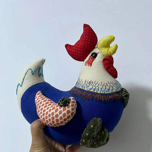 handcrafted embroidery toy chicken