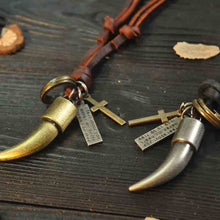 Load image into Gallery viewer, Creative gift horn pendant necklace with adjustable cord for girls and boys