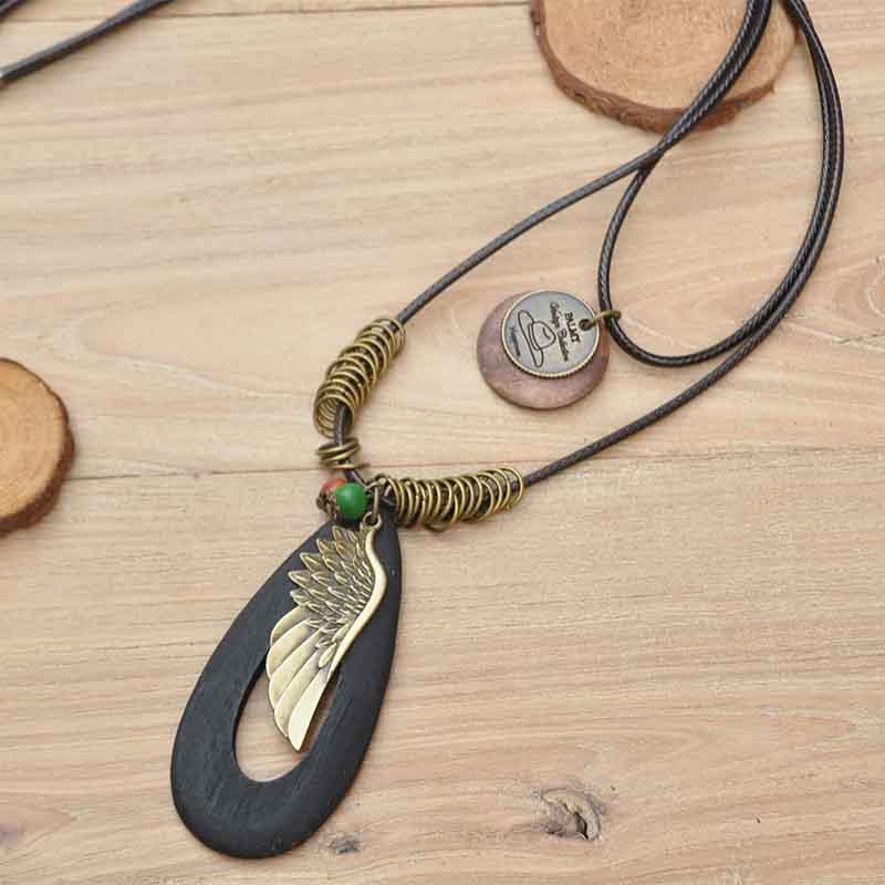 Feather pendant necklace old style handmade creative gift for you