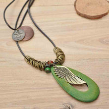 Load image into Gallery viewer, Classic Style Feather Necklace Black Green Coffee