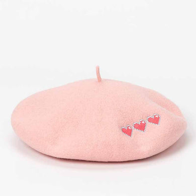 cute and beautiful wool pink beret for women