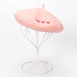 Comfy and soft wool pink beret for girls