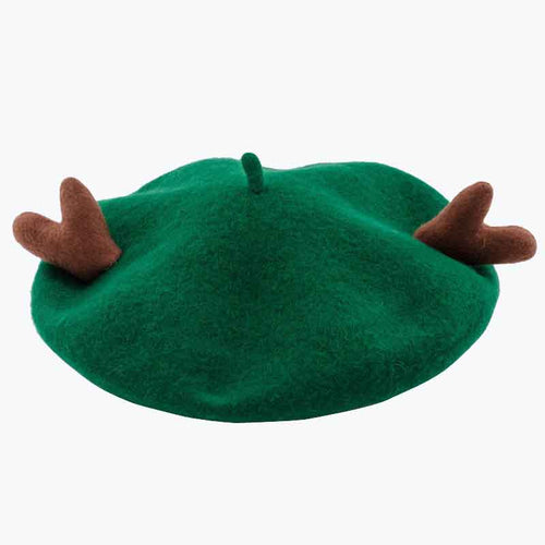 Deer wool green beret hats