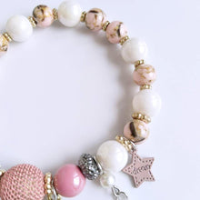 Load image into Gallery viewer, Pink Star Dream White&amp;Pink Bead Bracelet