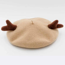 Load image into Gallery viewer, Christmas Deer Wool Beret 6 Colors