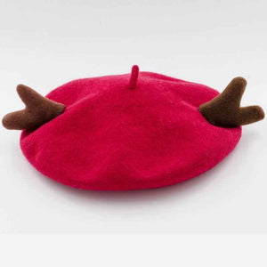 Christmas wool beret women hat for winter and autumn