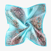 Load image into Gallery viewer, Natural Silk Blue Bandana Nice Gift Women 