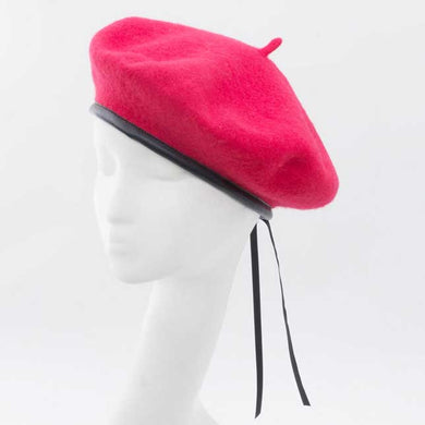 fashionable and simple wool pink beret hat for women
