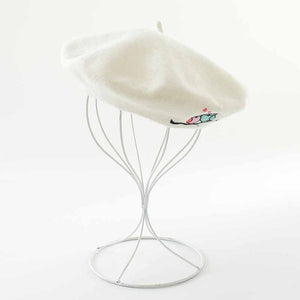 Embroidery Owl Wool Beret 4 Colors