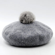 Load image into Gallery viewer, Women Wool Pom Pom Beret Beanie