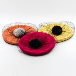 Mesh Veil wool beret