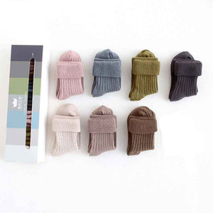 Week Baby Autumn&Winter Socks Pure Color