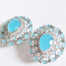 Load image into Gallery viewer, Blue Crystal Earrings