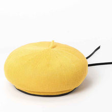 Load image into Gallery viewer, Summer yellow beret for women 
