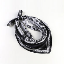 Load image into Gallery viewer, Fashionable Men Bandanas Silk Scarves Headband Black/White/Blue