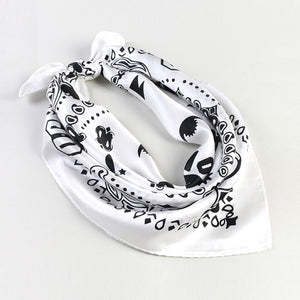 Fashionable Men Bandanas Silk Scarves Headband Black/White/Blue