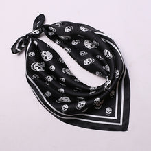 Load image into Gallery viewer, Fashionable Men Bandanas Silk Scarves Headband Skeleton Black/White