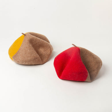 fashionable color blocking wool beret for women