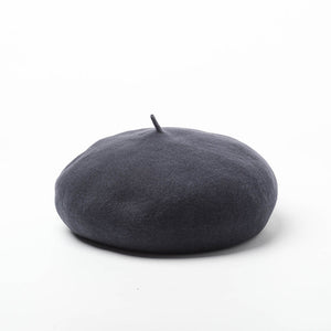 Simple Fashionable Women White Wool Beret Beanie Lady Hat