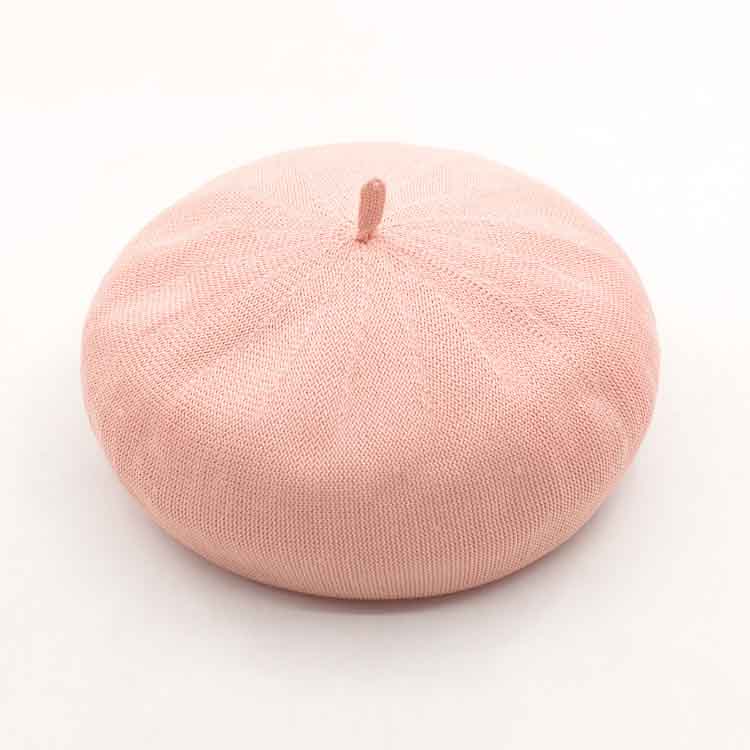 Summer pink beret for fashionable women