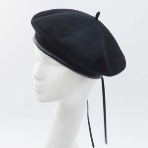 Wool women black beret hat fashionable accessories for girls