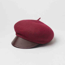 Load image into Gallery viewer, Simple&amp;Fashionable Peak Cap Wool Wine color Beret