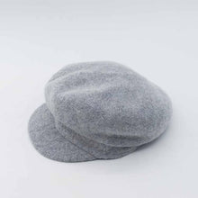 Load image into Gallery viewer, Women grey wool beret peak cap
