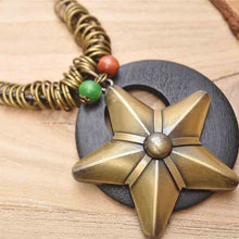 Load image into Gallery viewer, Premium Wax Cord Star Necklace Coffee Green Black 3 Options