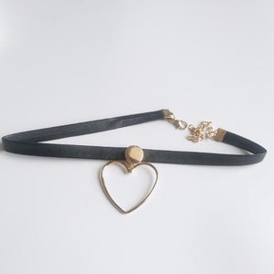 Big Heart Leather Choker