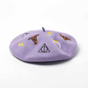 wool purple beret