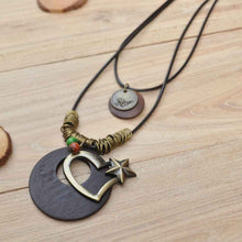 Load image into Gallery viewer, Classic Style Heart Pendant Necklace Green Black Coffee