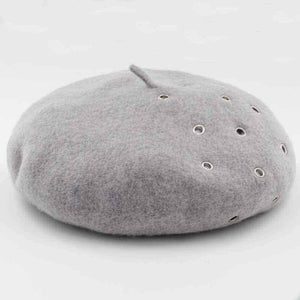 wool beret with rivet for women
