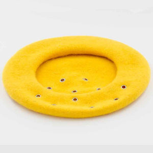 women wool beret with rivet